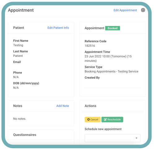 HasHealth Appointment Pre-screening